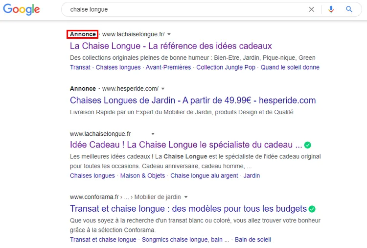exemple de référencement payant