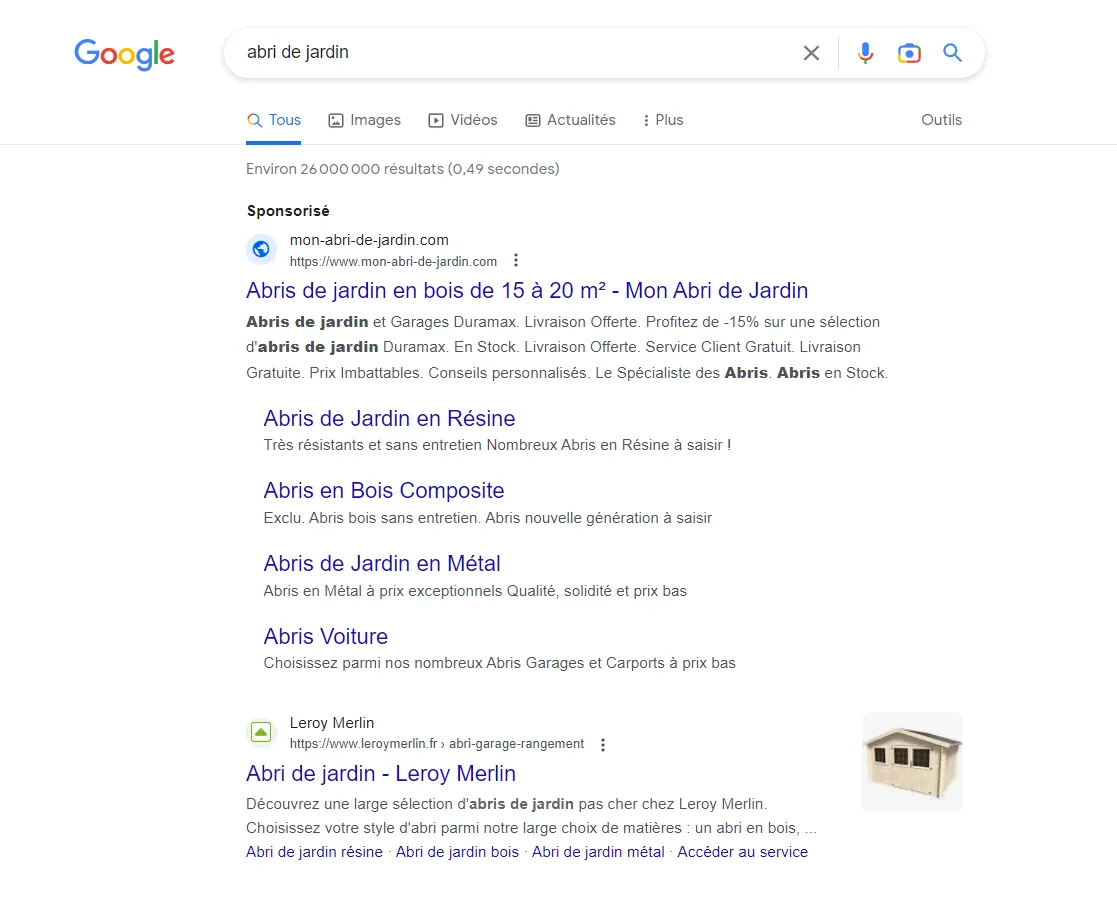 1re place sur google ads
