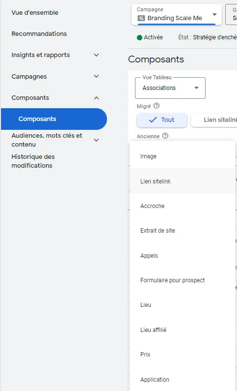 composants google ads